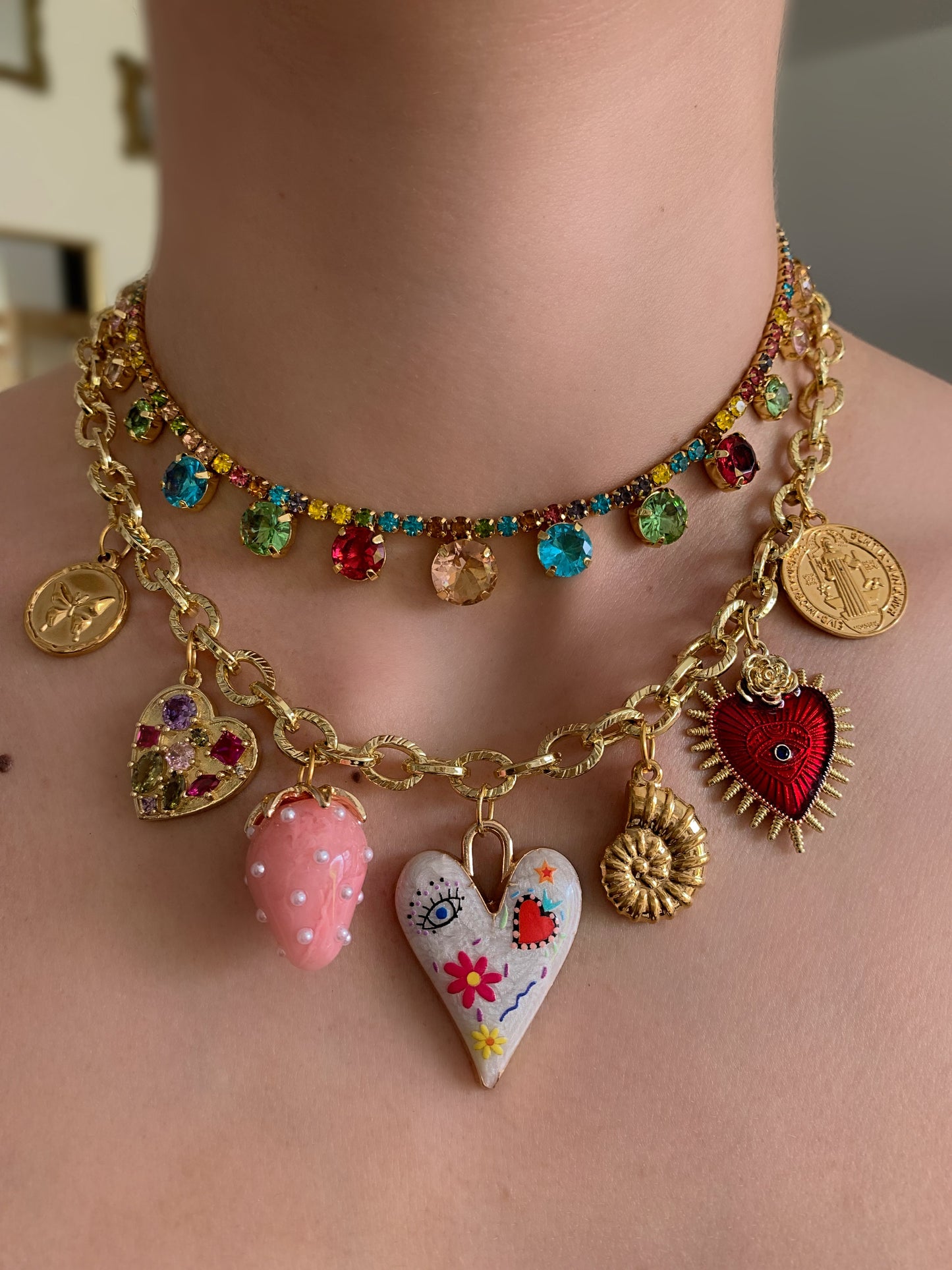 Collar Corazon Dibujos