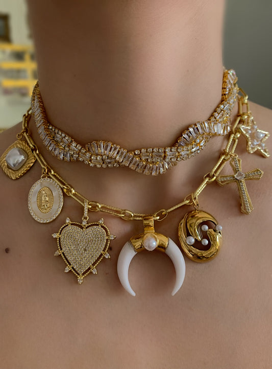 Collar Luna Con Perla