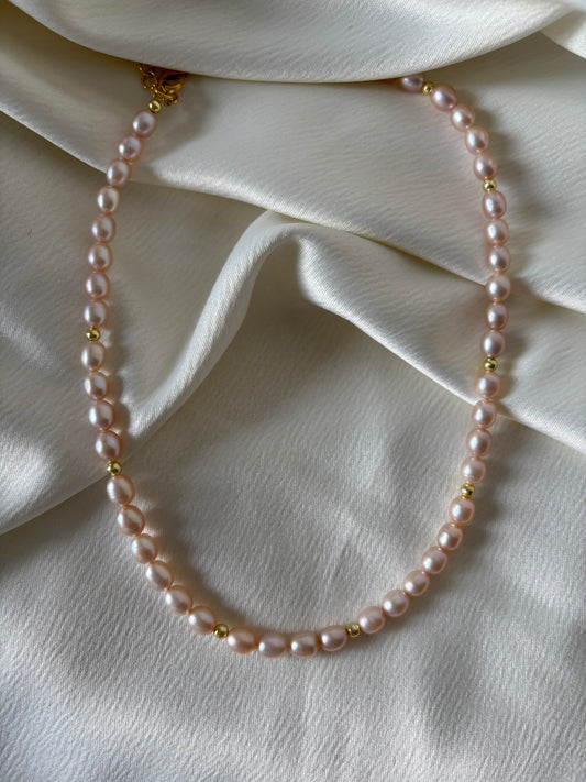 Collar Perlas Salmonadas