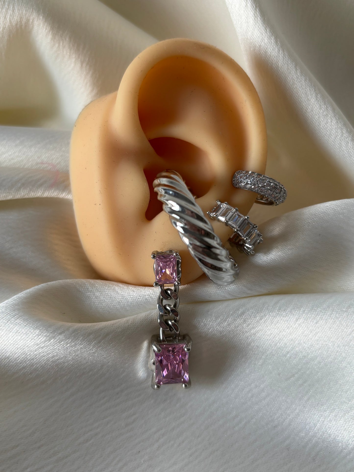 Aretes Eslabones Pink