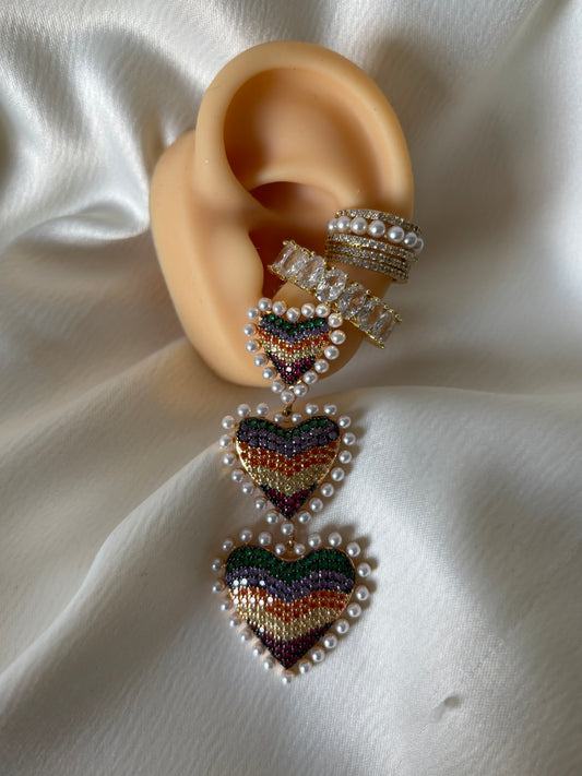 Aretes Corazon Multicolor