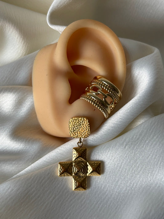 Aretes Cruces Martillado