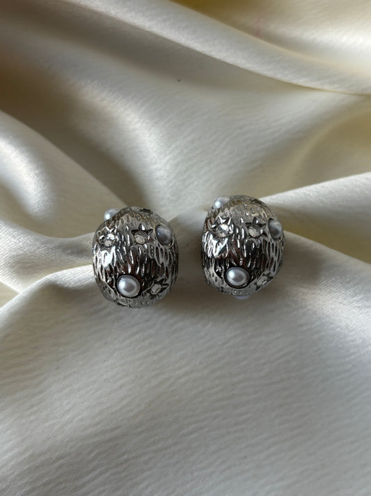 Aretes Media Bola Perlas