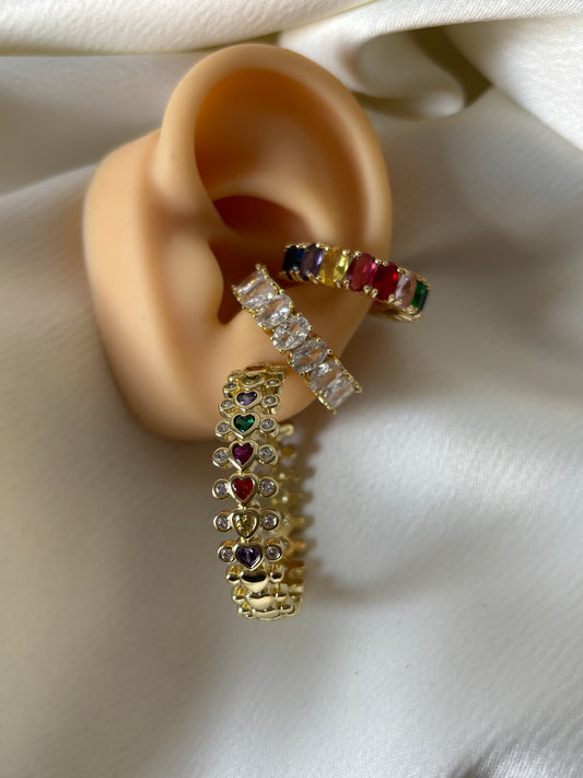 Arracadas Corazones Multicolor