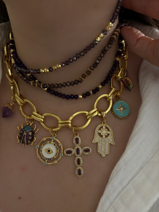 Charms Morado y Turquesa