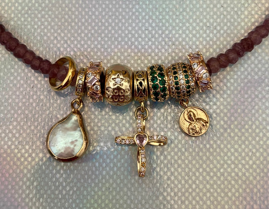 Charms Crucifijo Pink