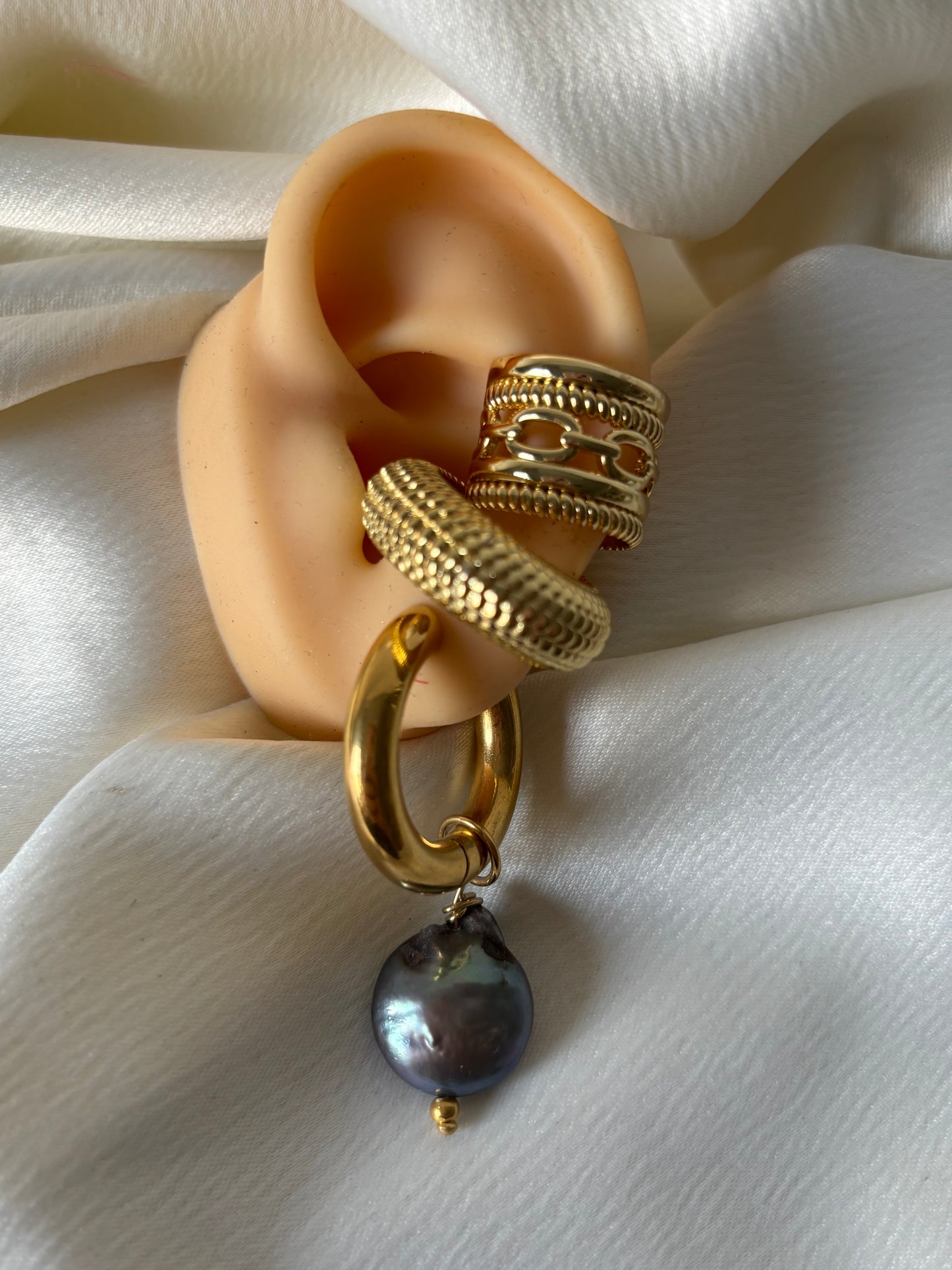 Arracadas Perla Plana