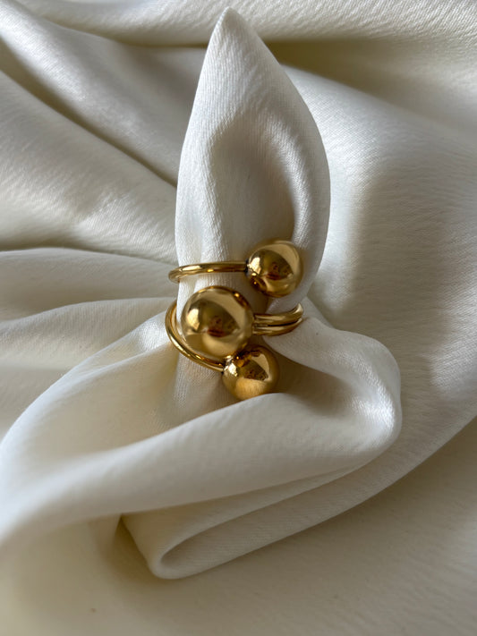 Anillo 3 Bolas Plateado