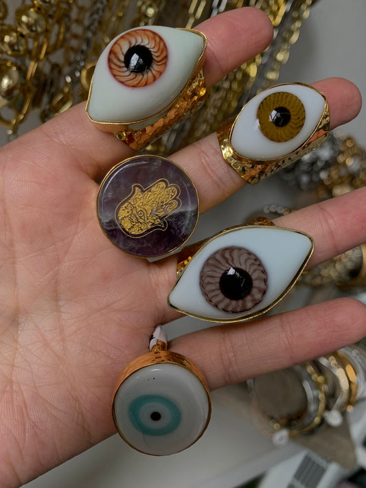 Anillo Boho Hamsa Amatista