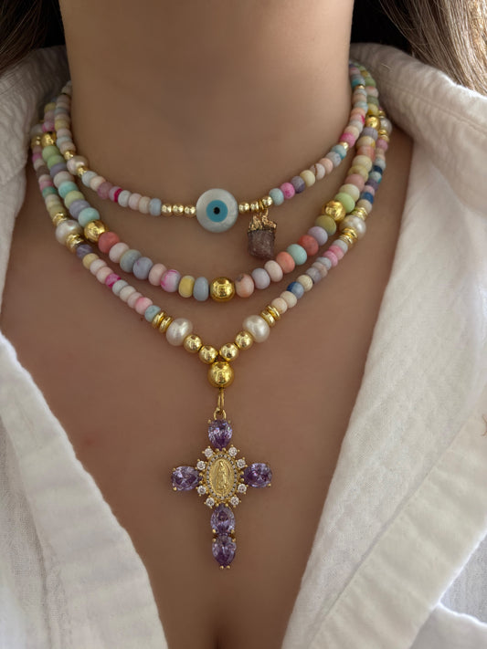 Set Collares Layering Pasteles