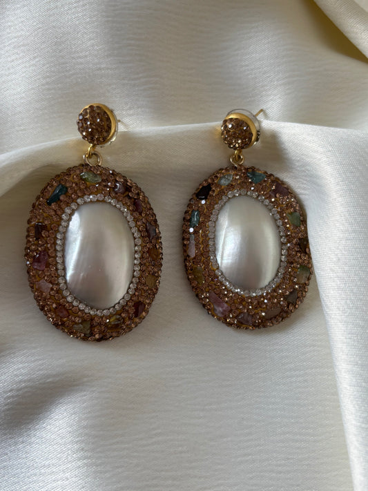 Aretes Espinela Madre Perla