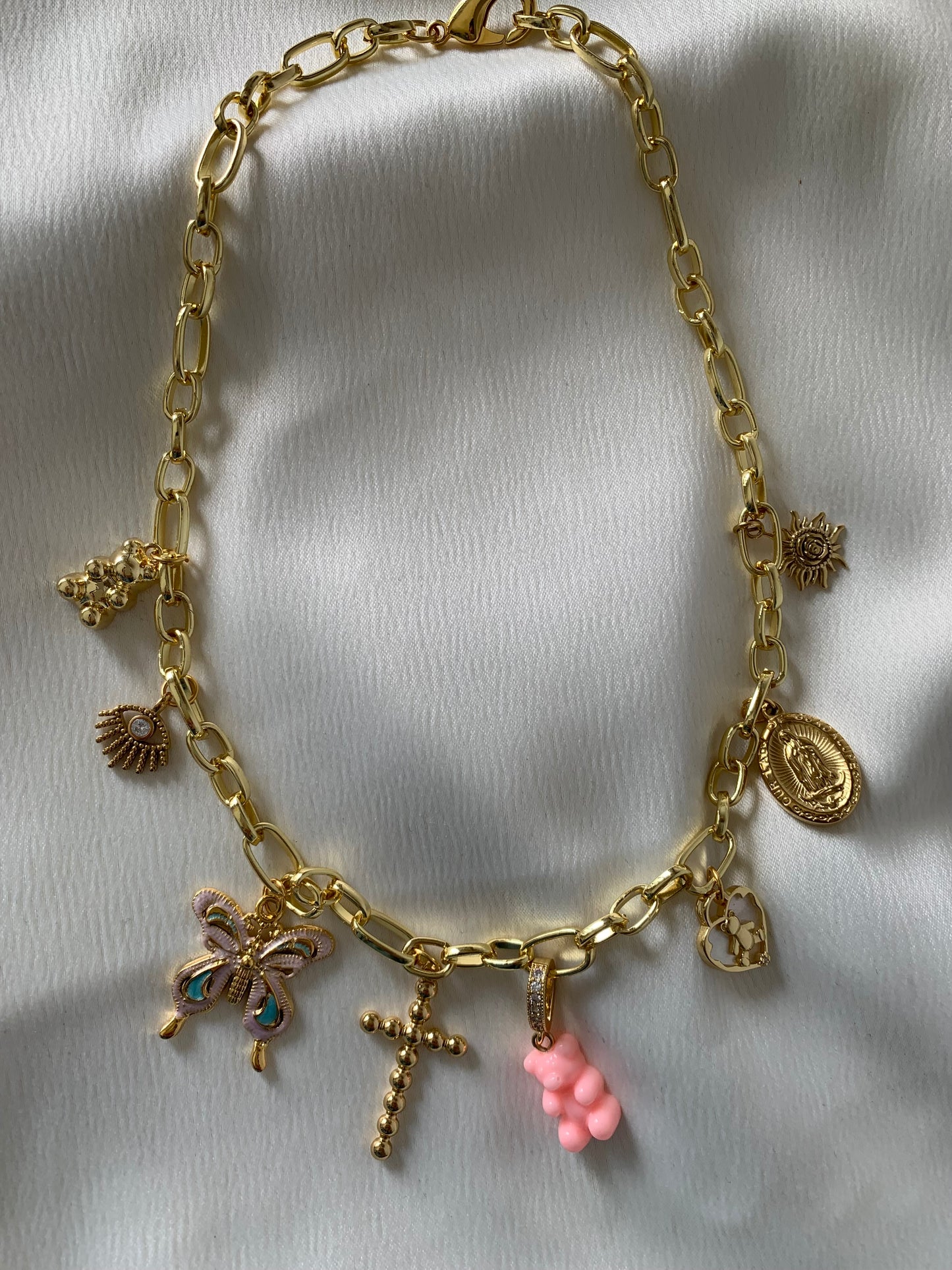 Collar Charms Osito Pink