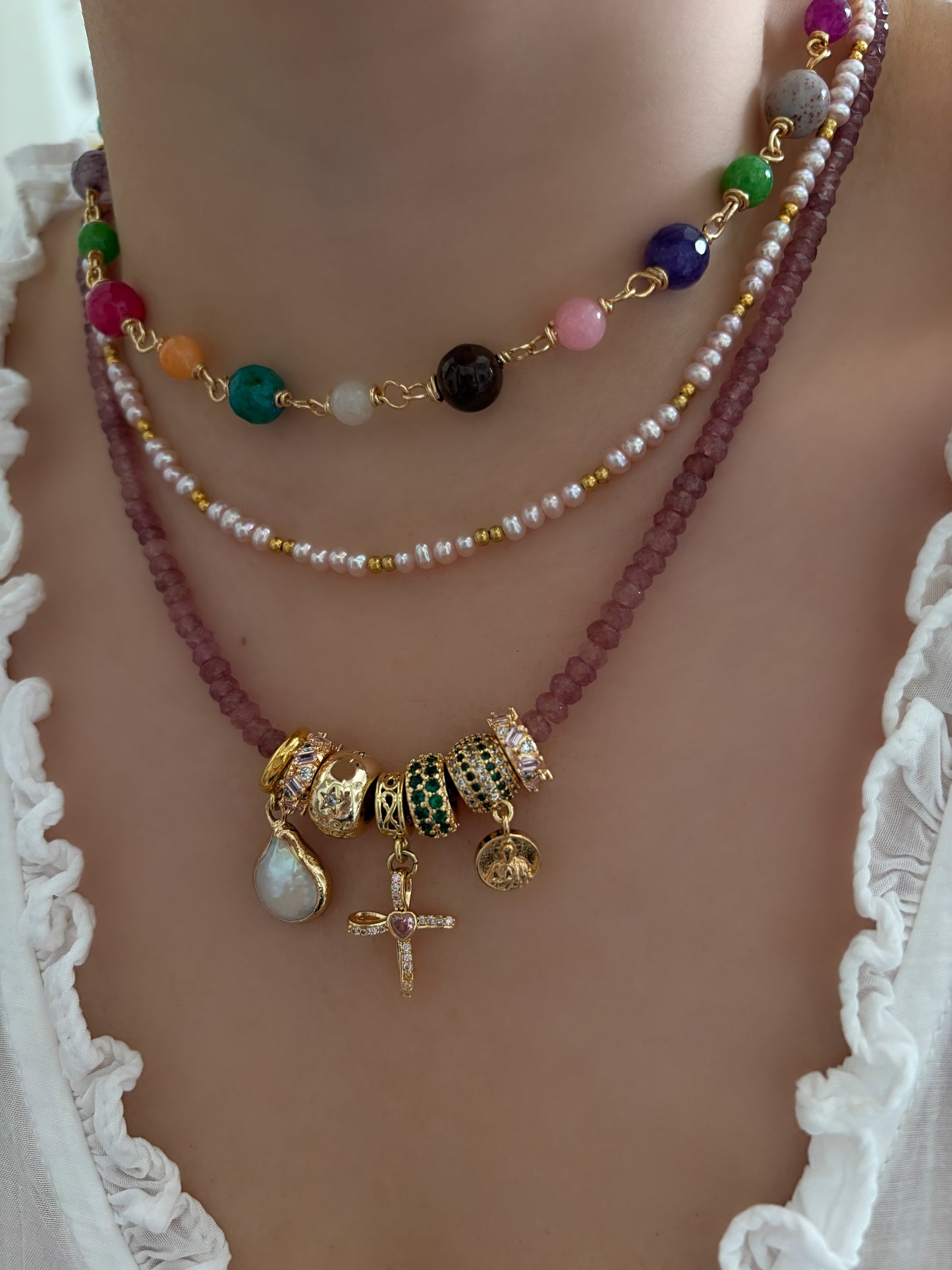 Charms Crucifijo Pink