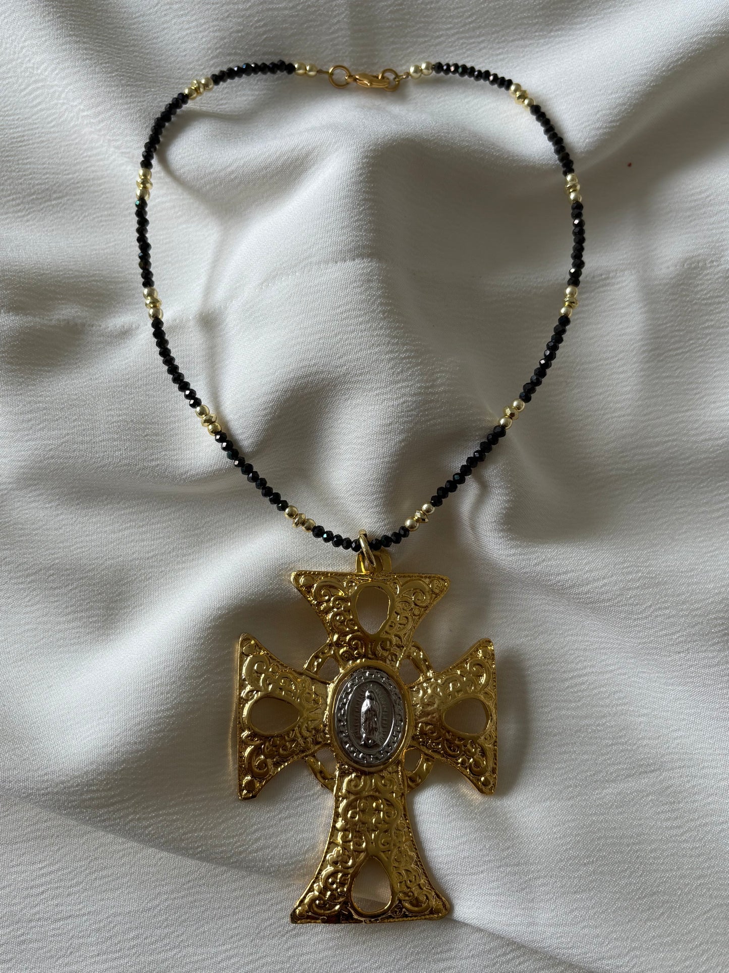 Collar Maxi Crucifijo Bitono