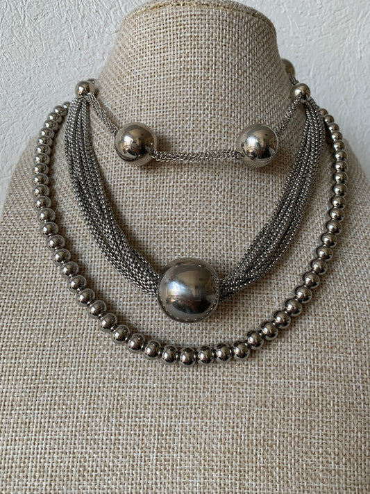 Set Layering Bolas Plateado