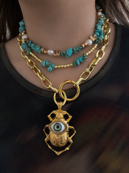 Collar Chips Turquesa