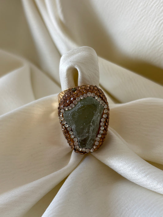 Anillo Druzy Verde