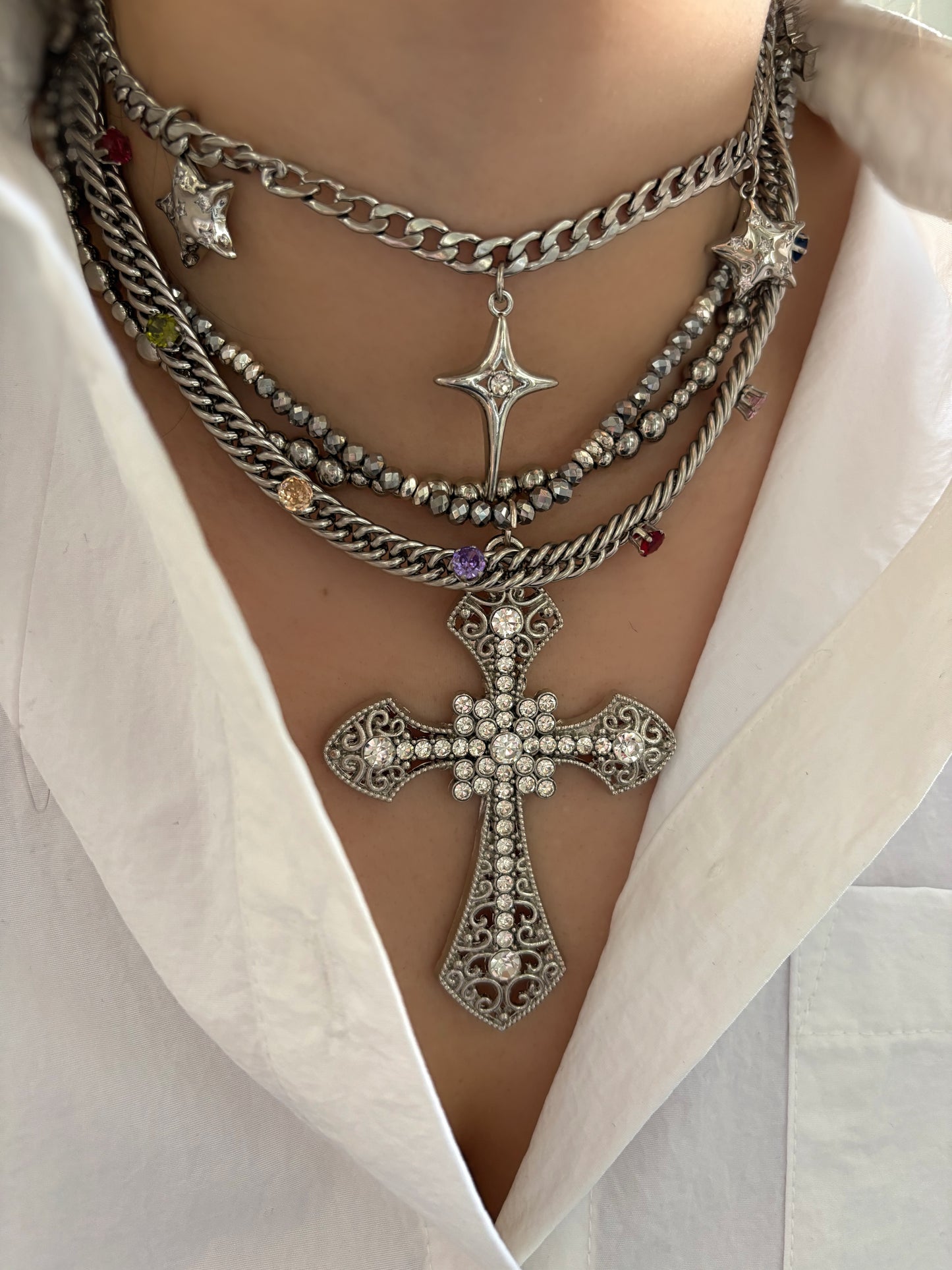 Collar Maxi Crucifijo Platted