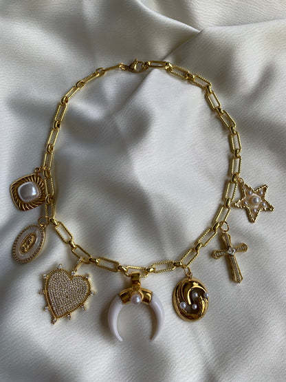 Collar Luna Con Perla