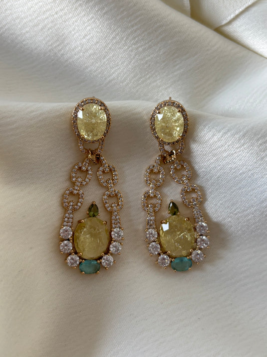 Aretes Citrina Circonias