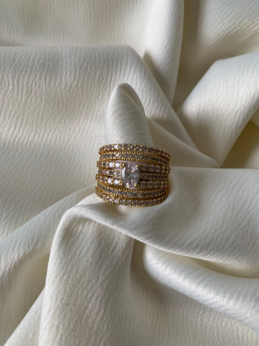 Anillo Chunky Circonias Chispa