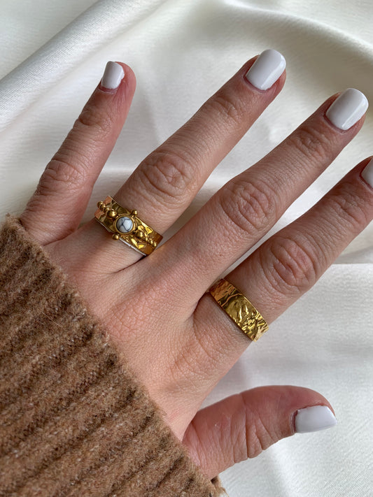 Set Anillos Boho Martillado