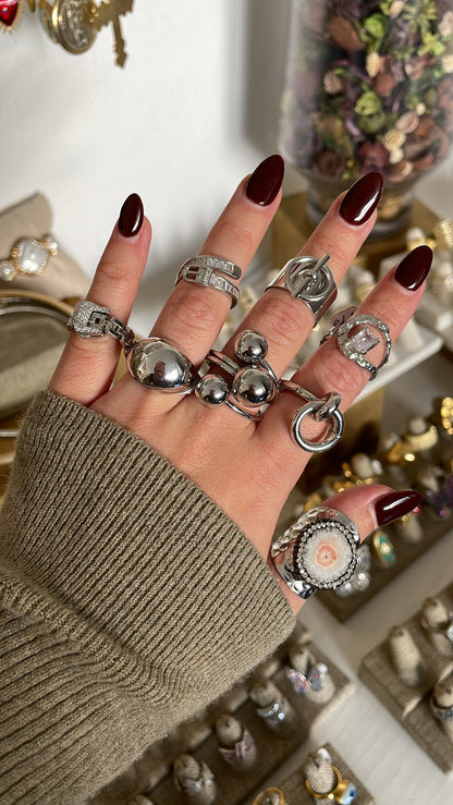 Anillo 3 Bolas Plateado