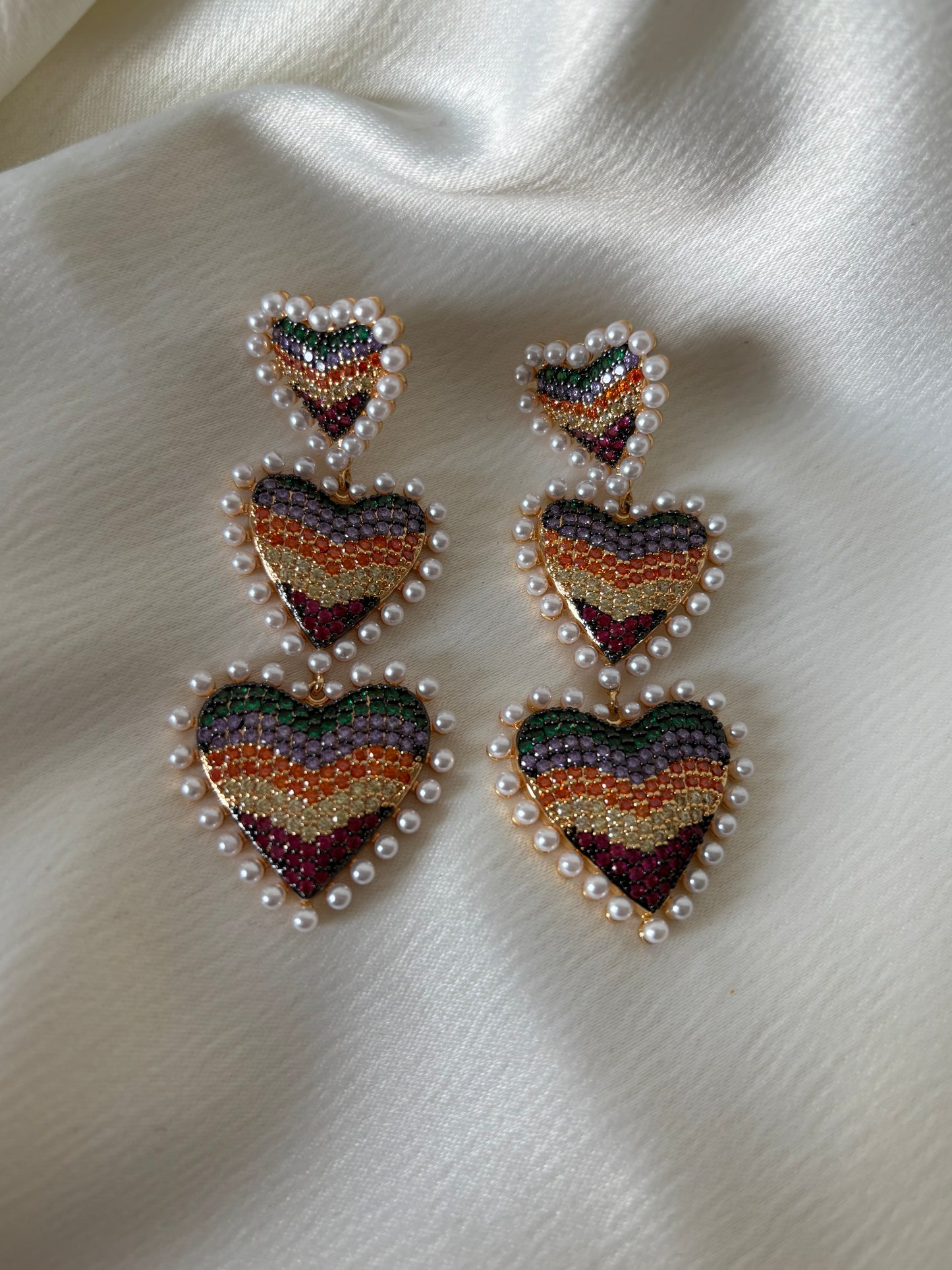 Aretes Corazon Multicolor