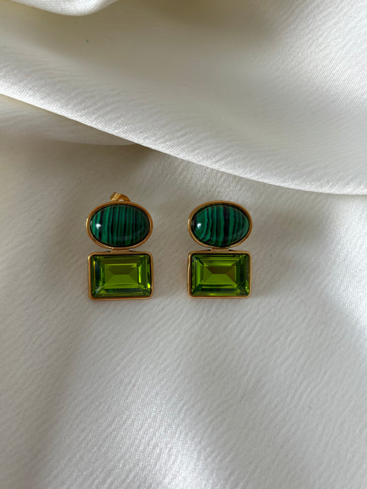 Aretes Malaquita