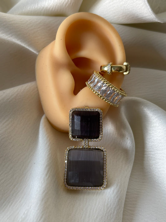 Aretes Opalos Gris
