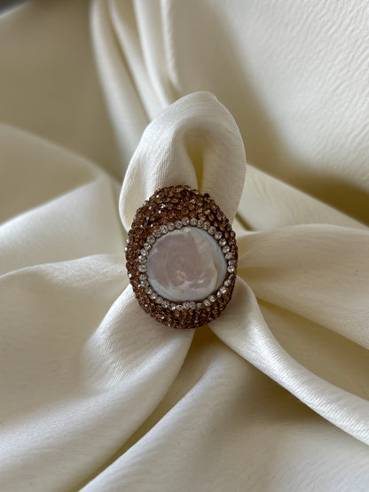 Anillo Perla Plana