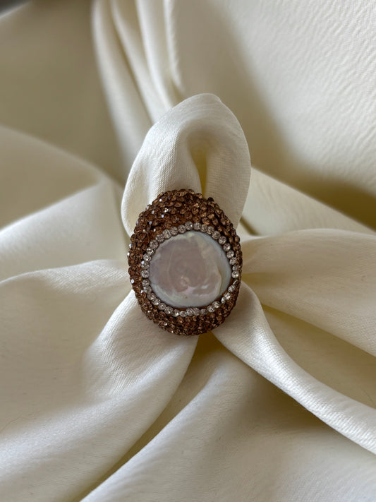 Anillo Perla Plana