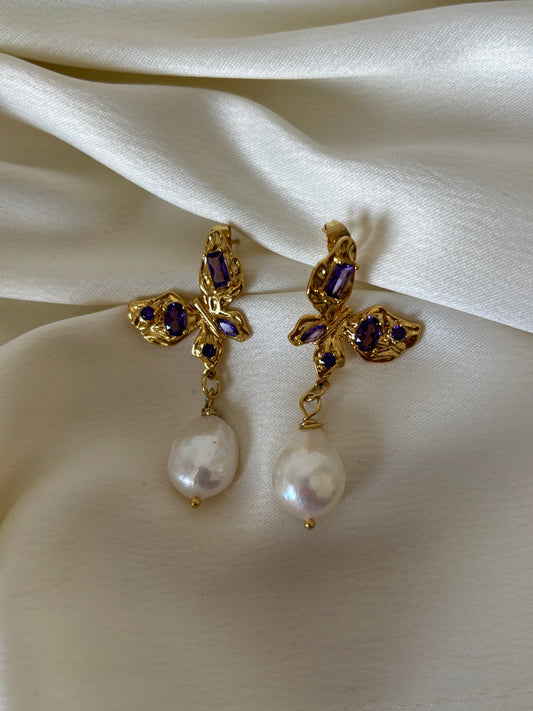 Aretes Mariposa Morada