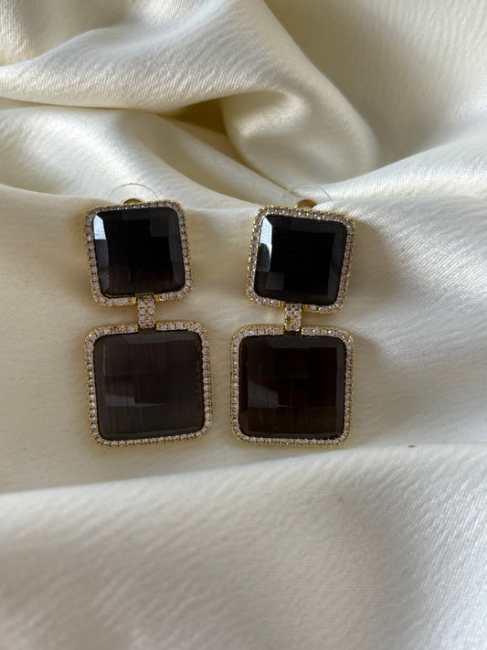 Aretes Opalos Gris