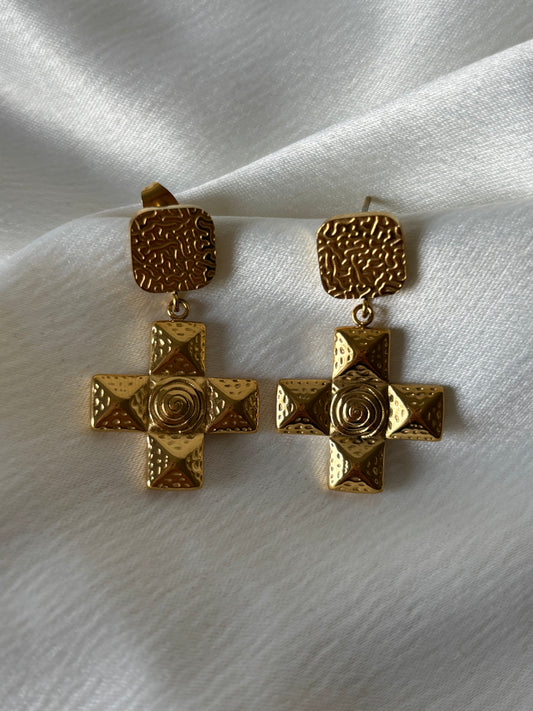 Aretes Cruces Martillado