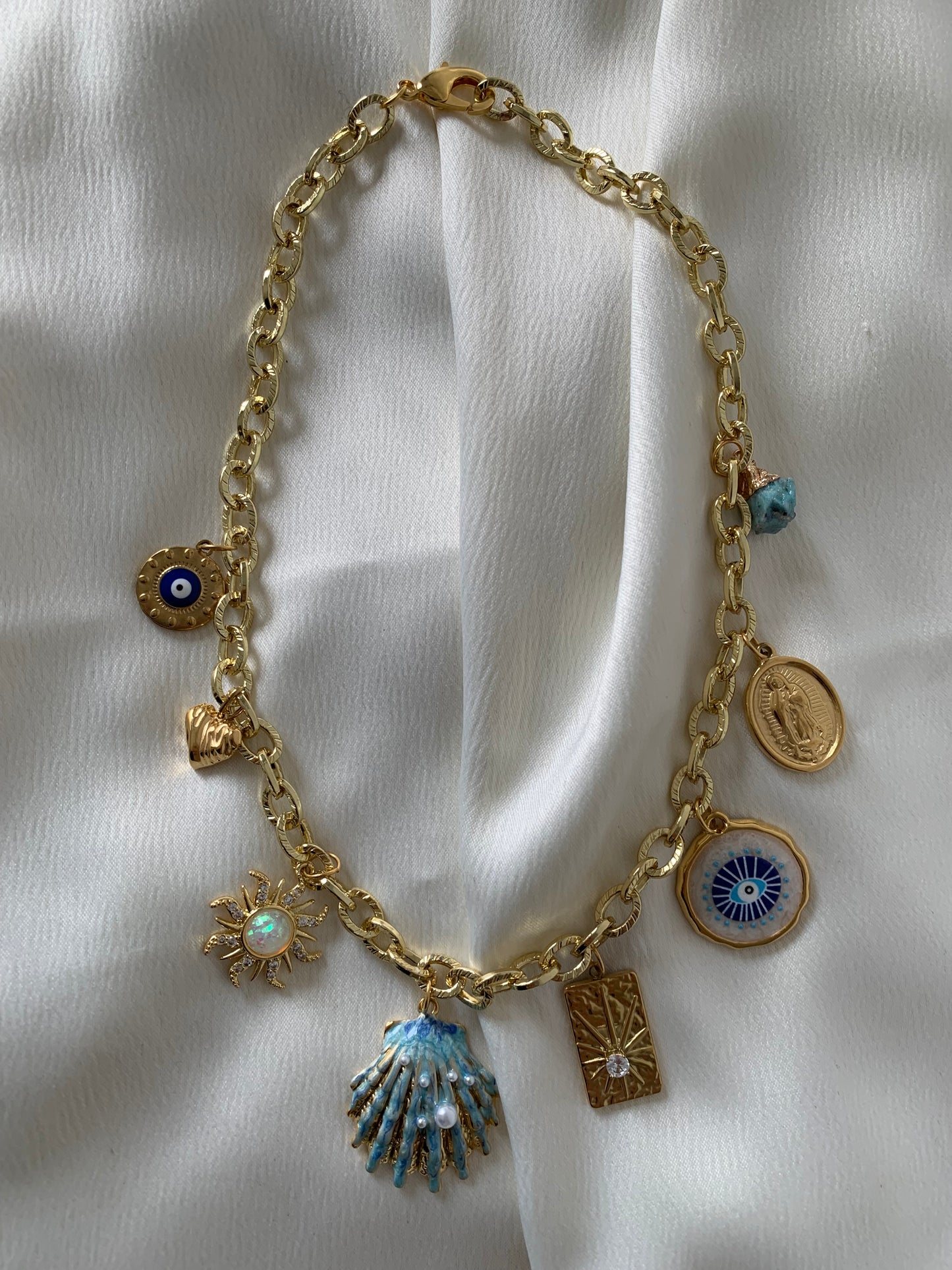 Collar Charms Azul Turquesa