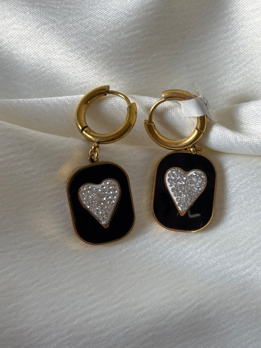 Aretes Placa Black & White