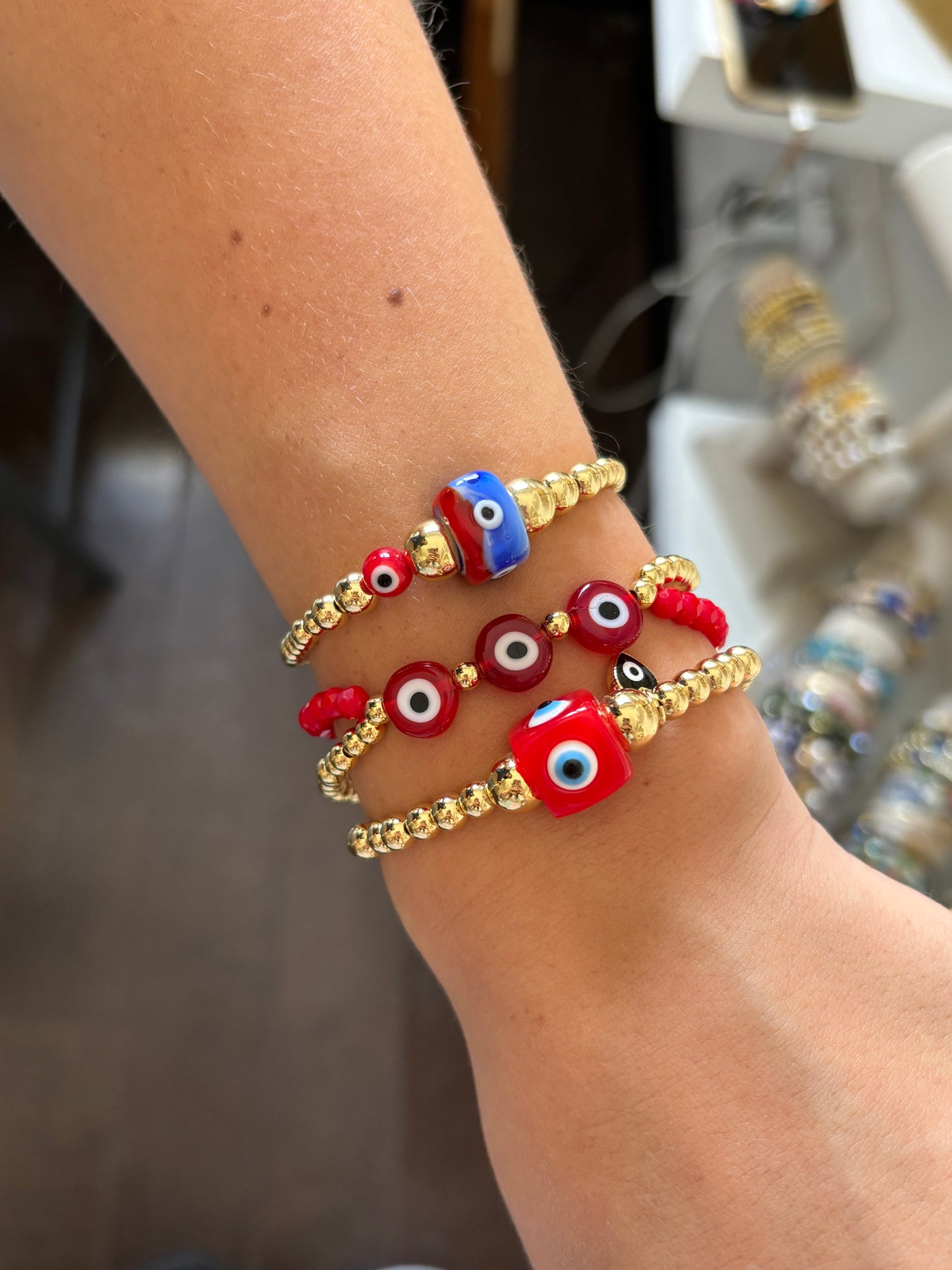 Pulsera Ojo Cubo Mini Dije