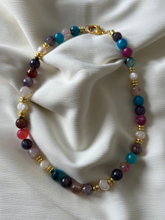 Collar Bolas Colores Perla