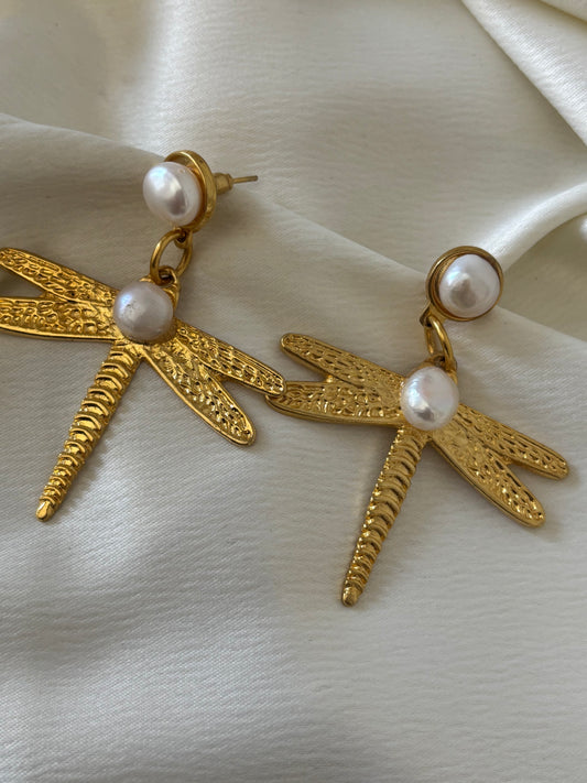 Aretes Libelula Perla