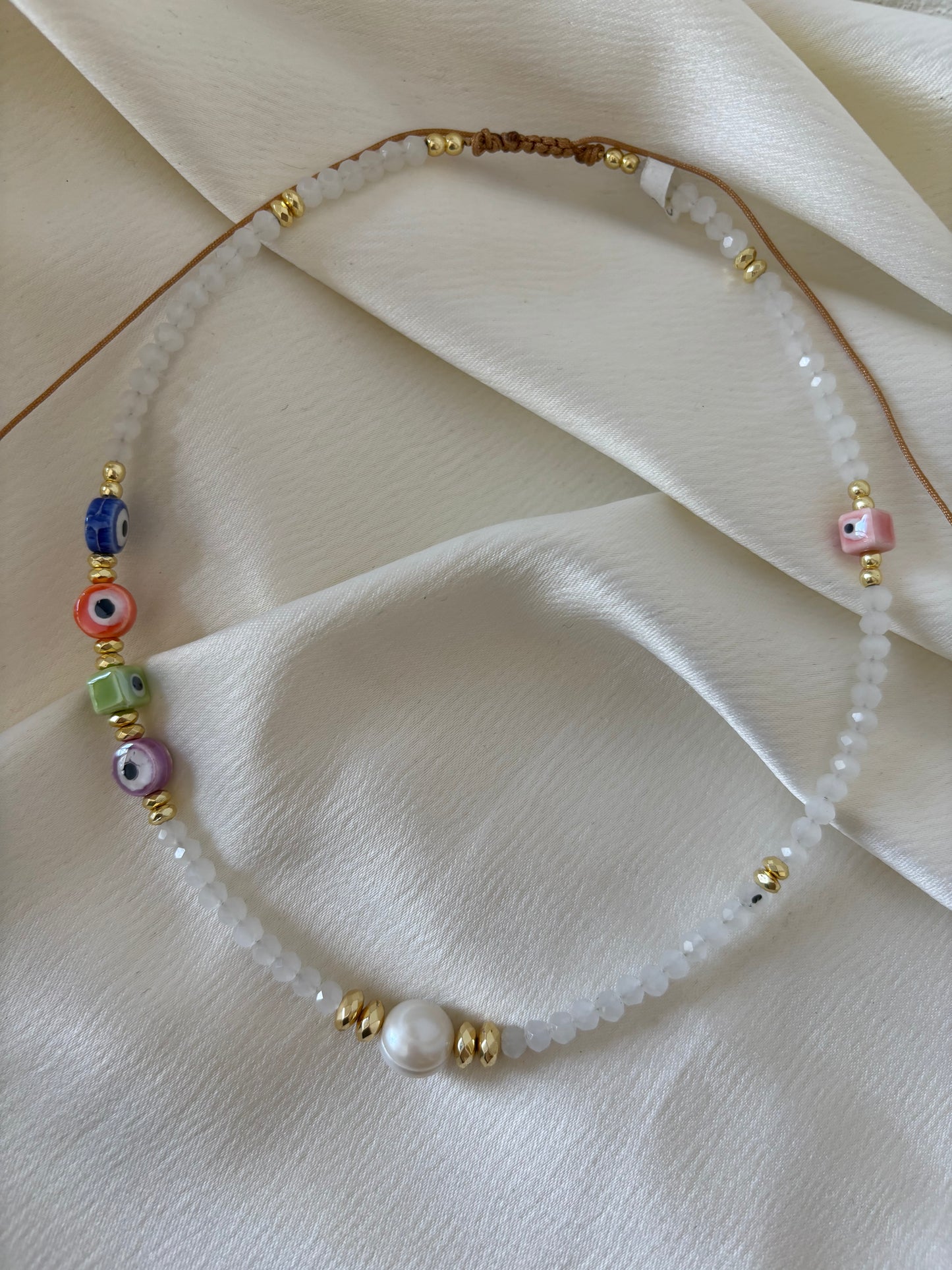 Collar Ojos y Perla