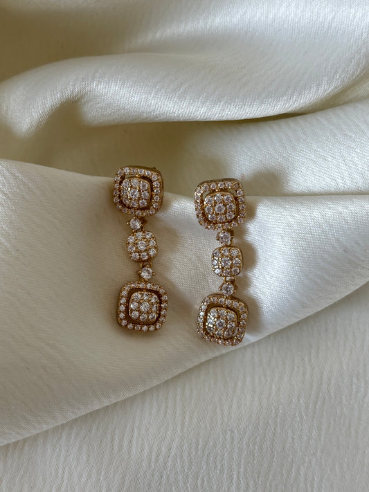 Aretes Cuadrados Circonias