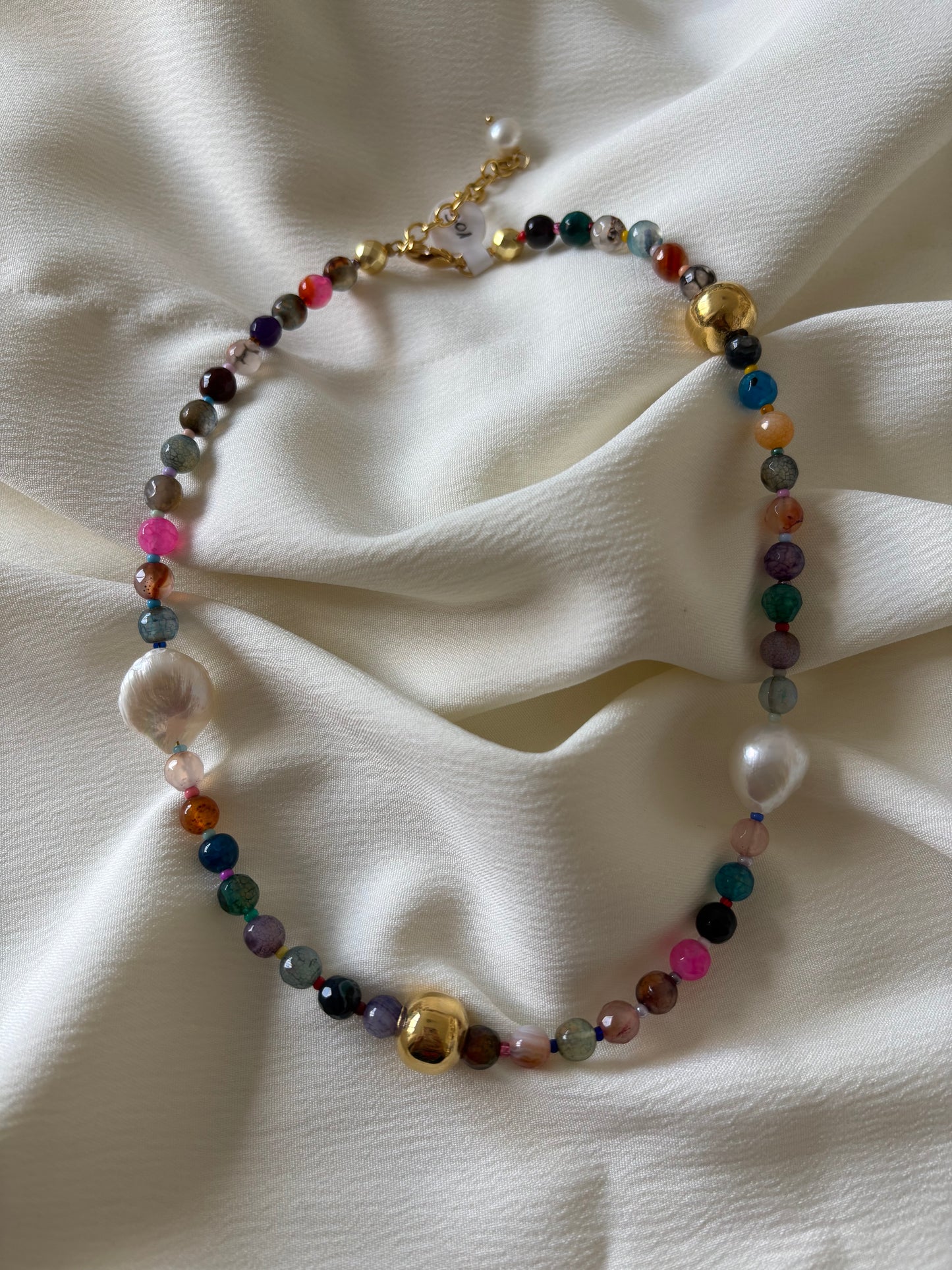 Collar Coctel Perlas Dorado