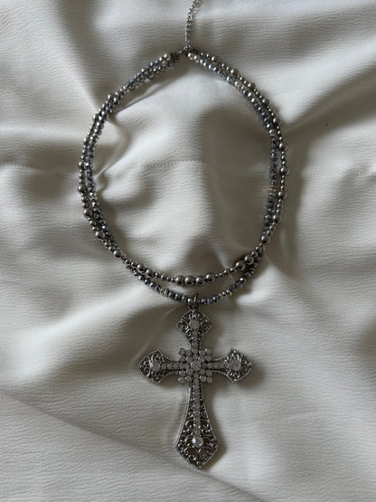 Collar Maxi Crucifijo Platted