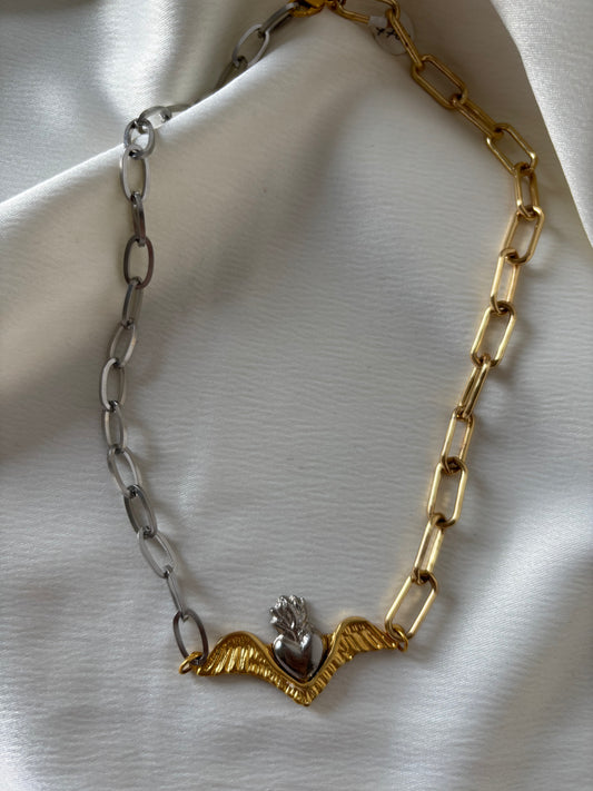 Collar Alas Bitono Corazon