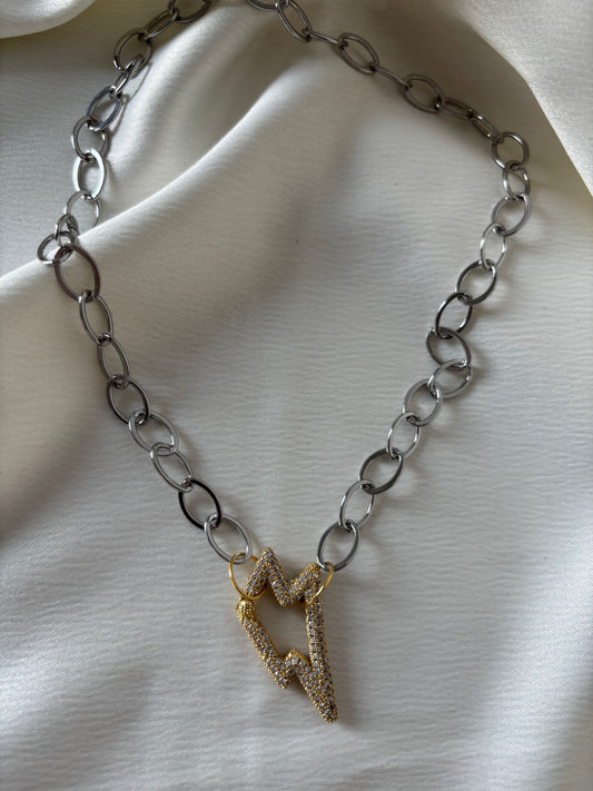 Collar Bitono Rayo Circonias