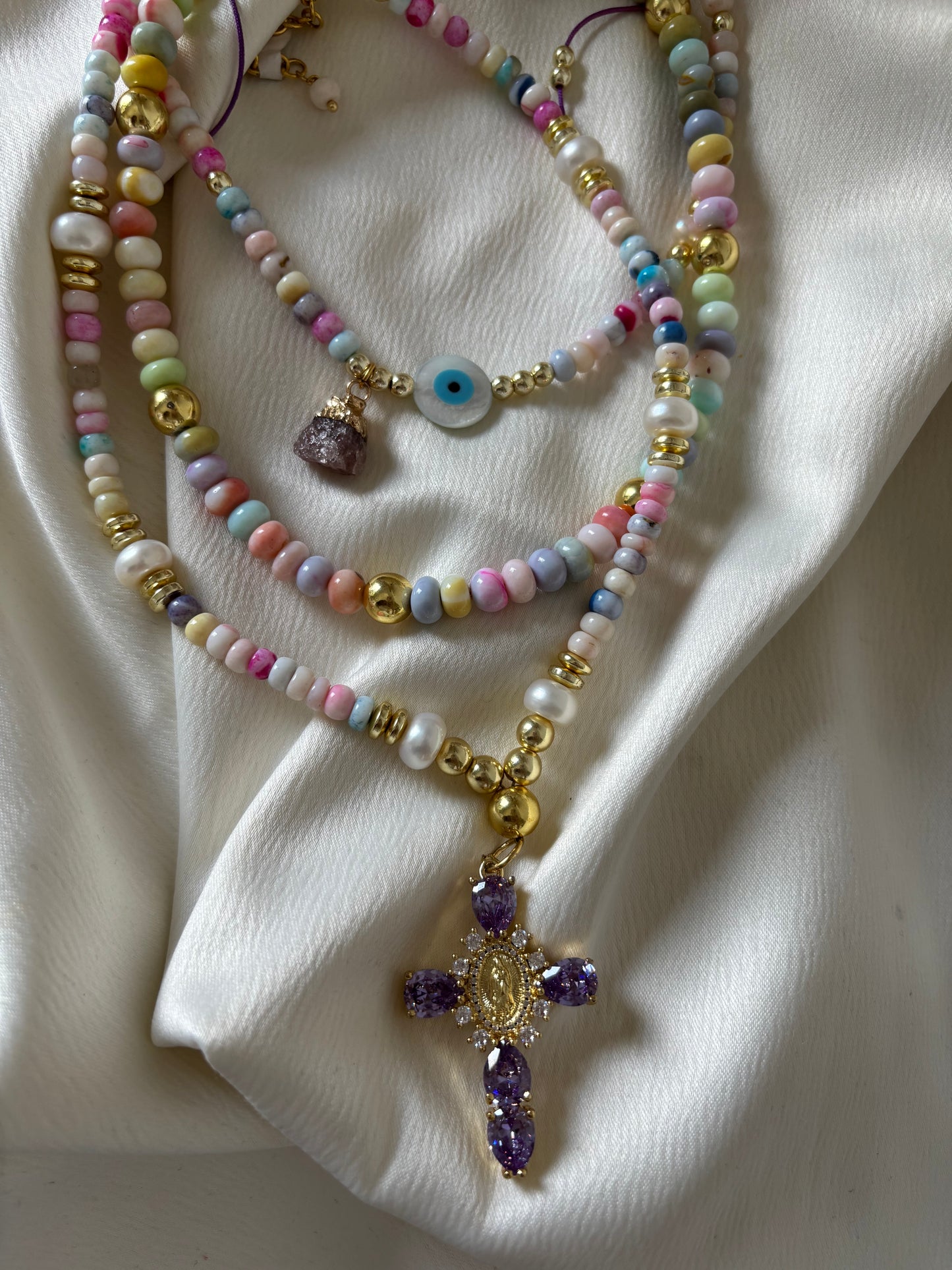 Set Collares Layering Pasteles
