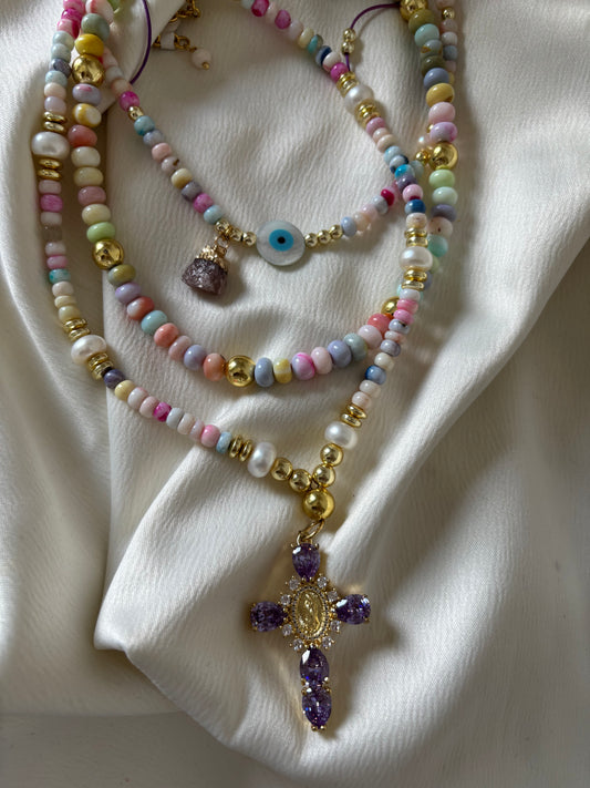 Set Collares Layering Pasteles